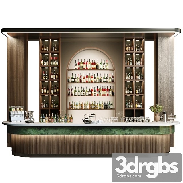 Design Of A Restaurant With A Bar and Wine Alcohol