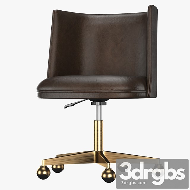 Kinney leather desk chair - antiqued brass 2