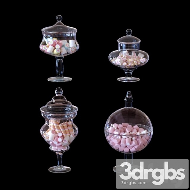 Cys Glass Candy Buffet Jar And Marshmallow