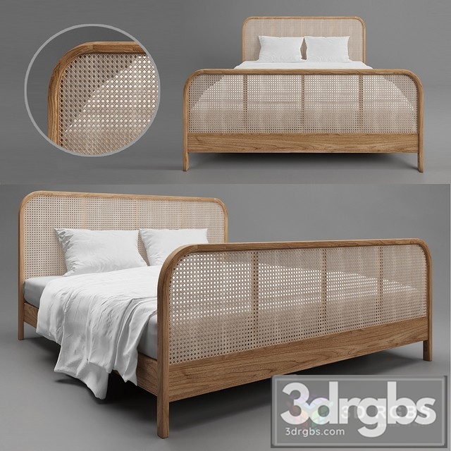 Wood Ratan Bed