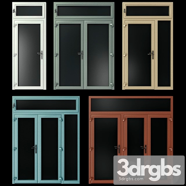 Stained aluminum doors