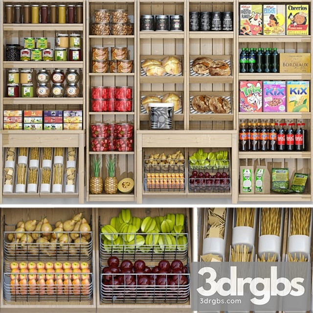 Showcase In A Supermarket With Products Juices and Spices 5