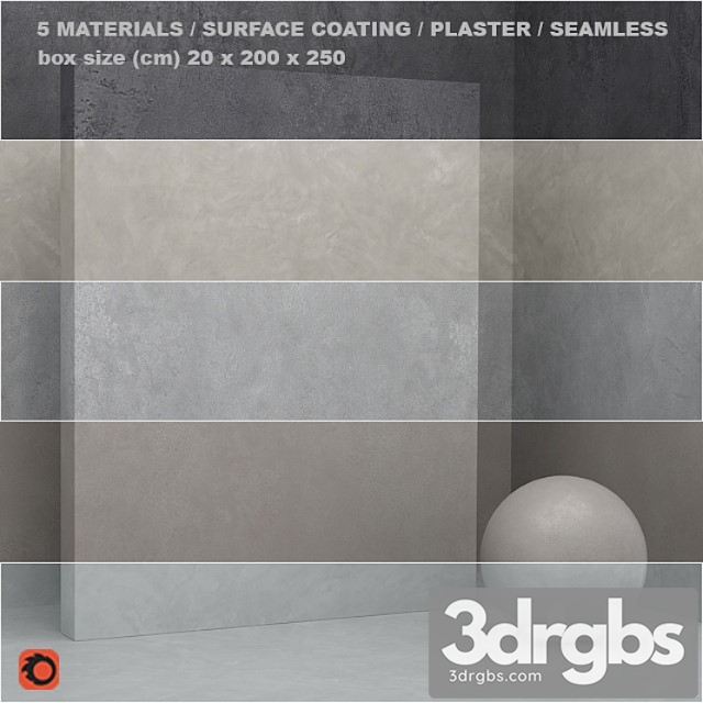 5 materials (seamless) - stone, plaster - set 20