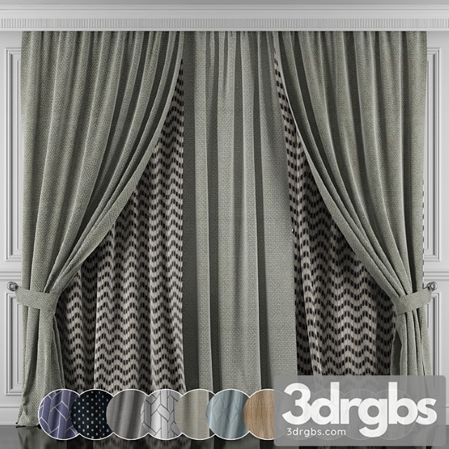 Curtains with window and moldings 426-431