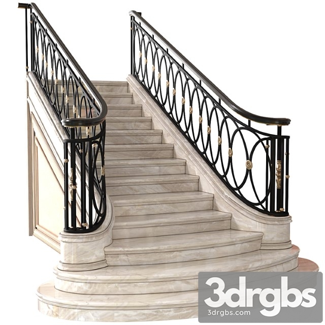 Classic marble staircase in art deco style.modern interior stair