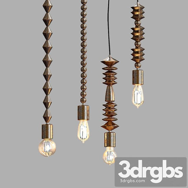 Bright Beads Wooden Lamps by Marz Designs