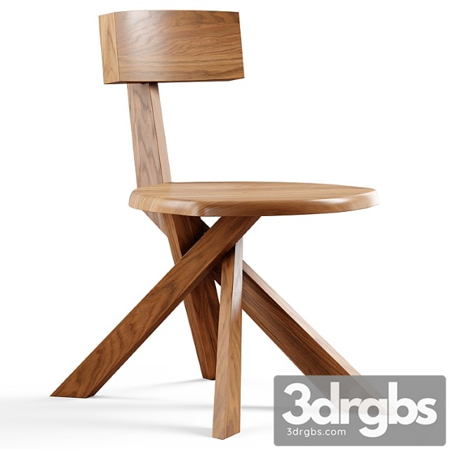 Pamono Solid Elm Model S34 Dining Chair By Pierre Chapo 1960s