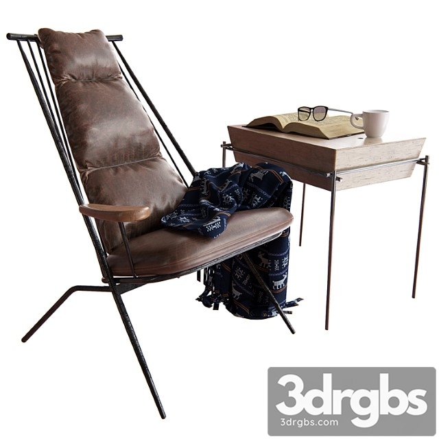 Dialma brown armchairs db004028 and side table db004555