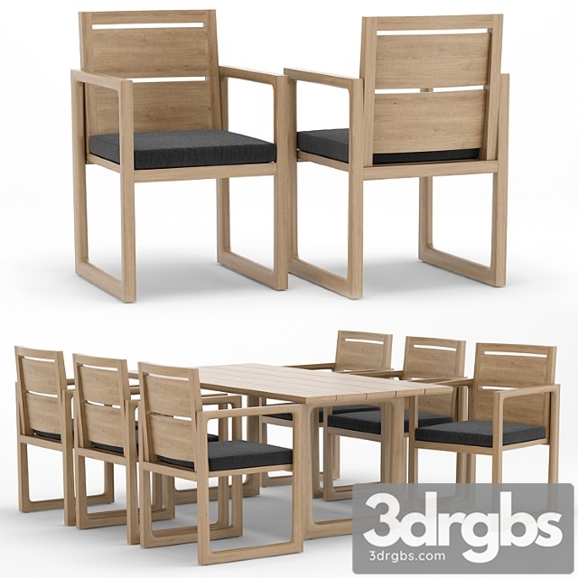 Rh outdoor navaro restangular table-chair 2