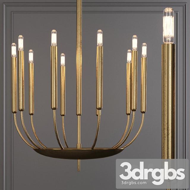 Restoration Hardware Quenouilles Round Chandelier 24 Brass