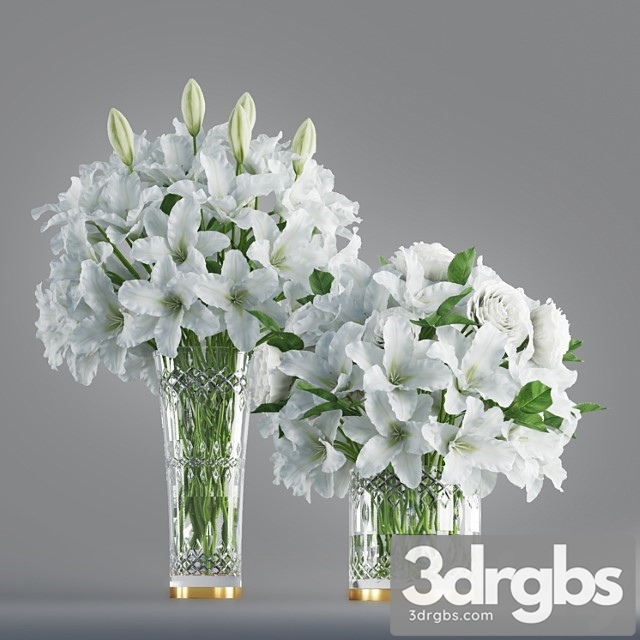 White Lily In Crystal Vase 1