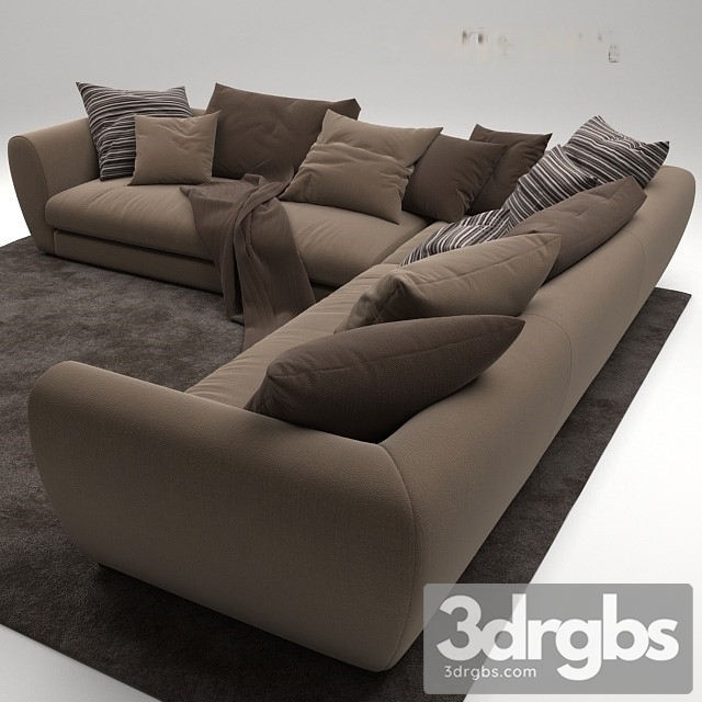 Fabric Brown Sofa