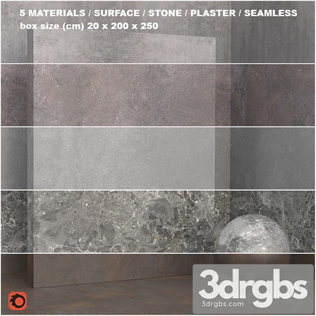 5 materials (seamless) - coating, plaster - set 29