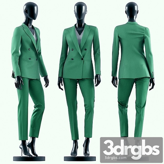 Clothes Woman green suit