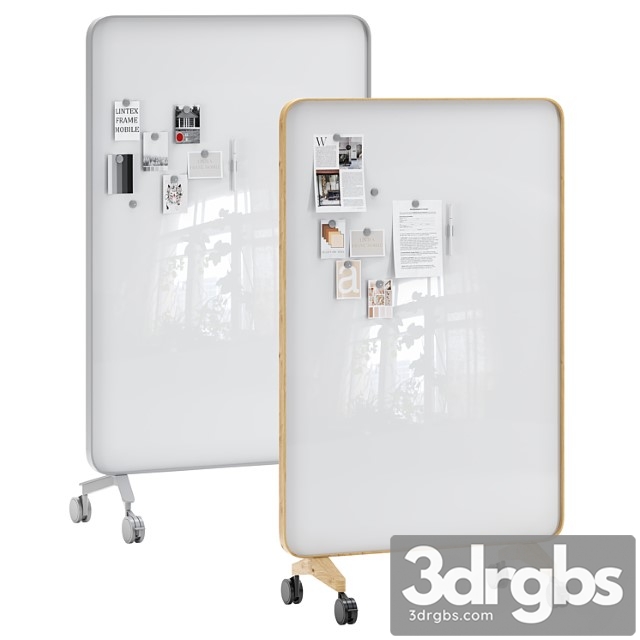 Lintex frame mobile double-sided glassboard with a bentwood frame 2