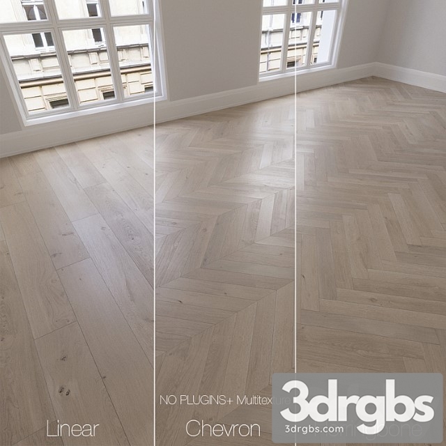 Parquet natural, oak anchorage, 3 types. linear, chevron, herringbone.