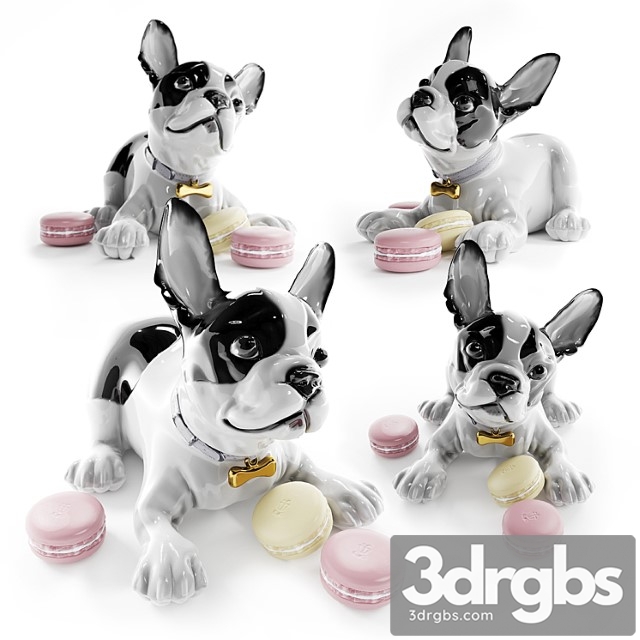 French bulldog with macarons dog figurine