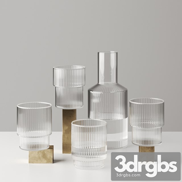 Ripple glass and carafe by ferm living
