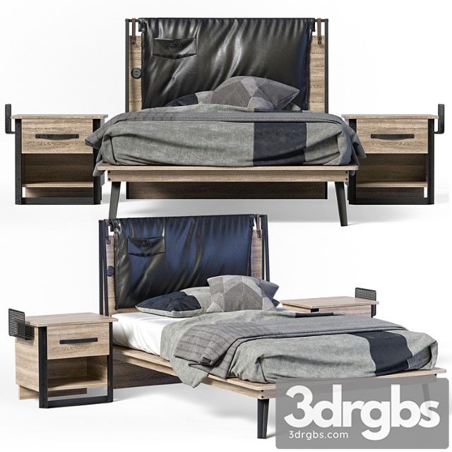 Cilek Wood Metal Line Bed