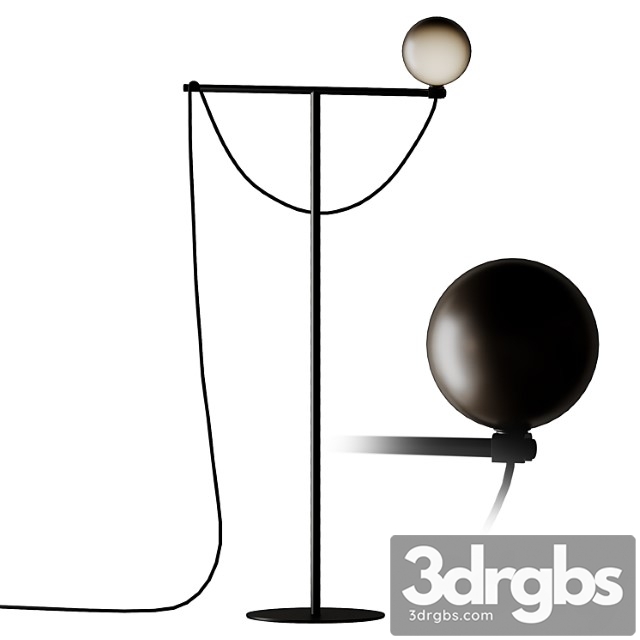 Handvärk globe floor lamp black