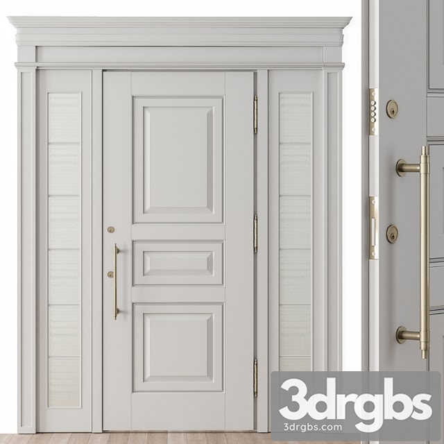 White and glass classic front door - set 38