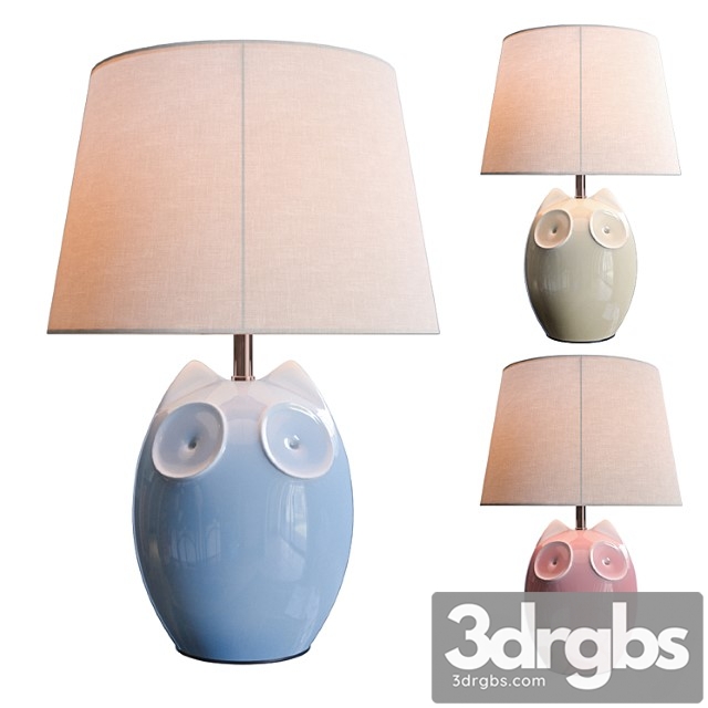 Lighting and interiors - hector owl (blue, cream, pink)