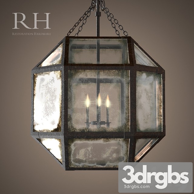 Rh Parisian Octagonal Pendant 3 Size