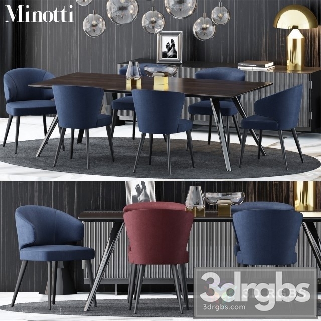 Minotti Moderm Table and Chair