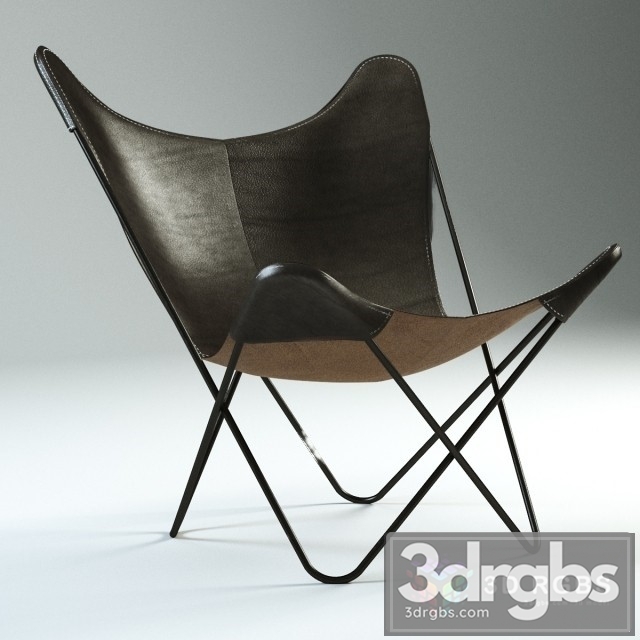 Butterfly Chair Leather Chrome Frame