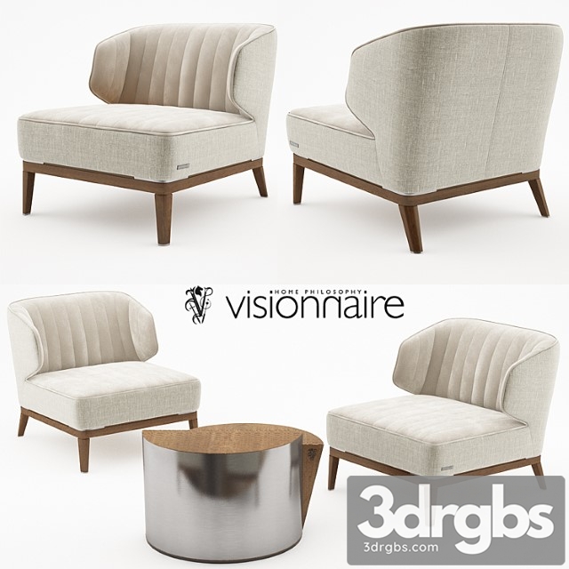 Blondie armchair with cyborg large table - visionnaire home philosophy