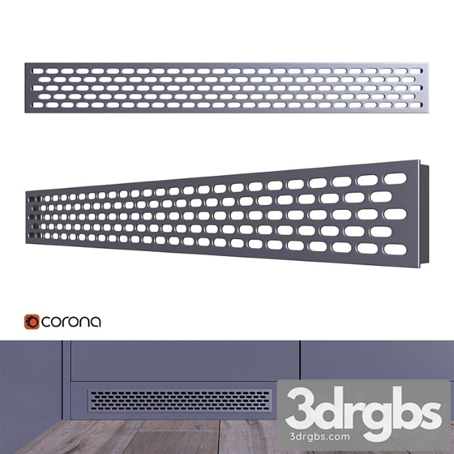 Ventilation grill for kitchen plinth