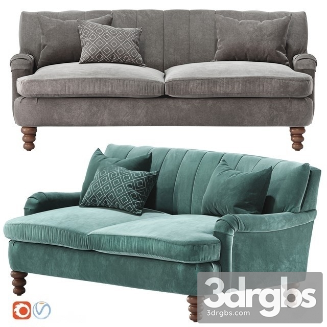 Channel Tufted Two Cushion Sofa