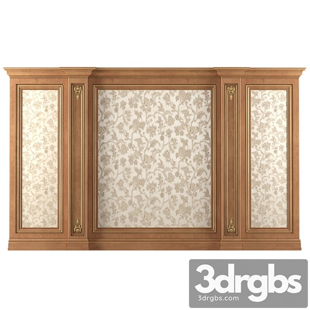 Wall wood boiserie paneling