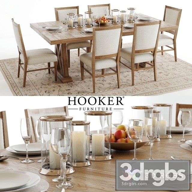 Hooker Geo Trestle and Stol Upholstered