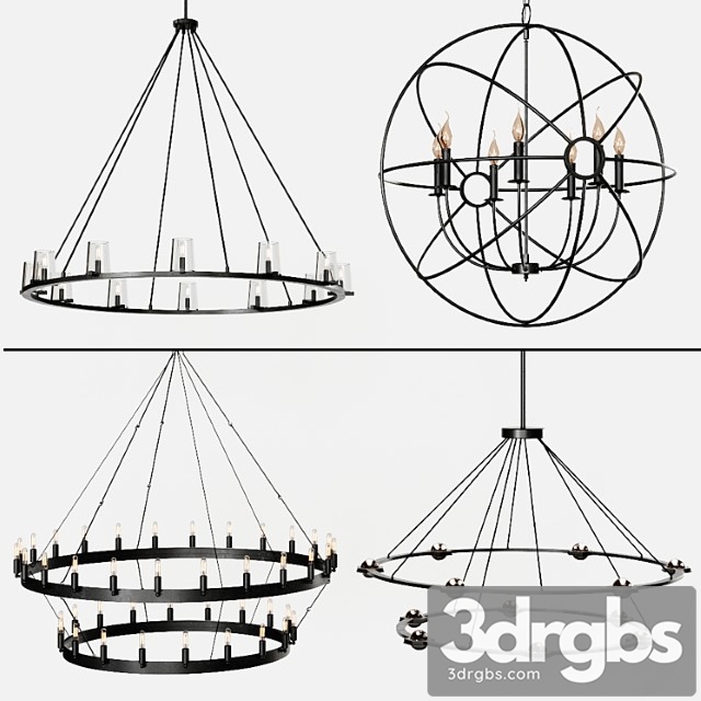 4 type restoration hardware round chandelier set 004