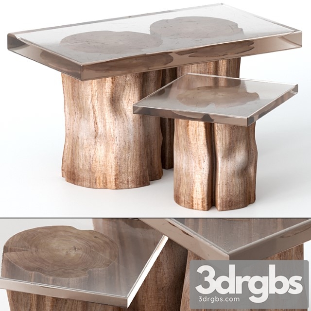 Coffee tables made of stumps and epoxy 2