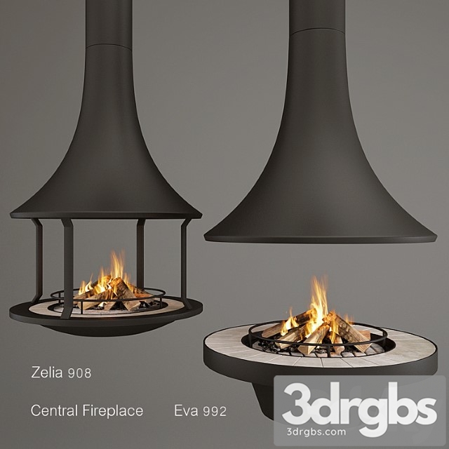 Two fireplaces zelia 908 and eva 992