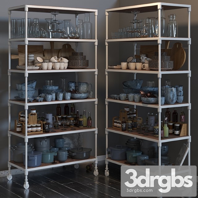 Rh dutch industrial single shelving and kitchen set