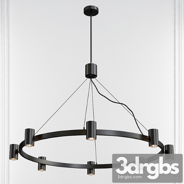 Kempton Matte Black Satin Brass 8 Light Chandelier By Elk Lighting