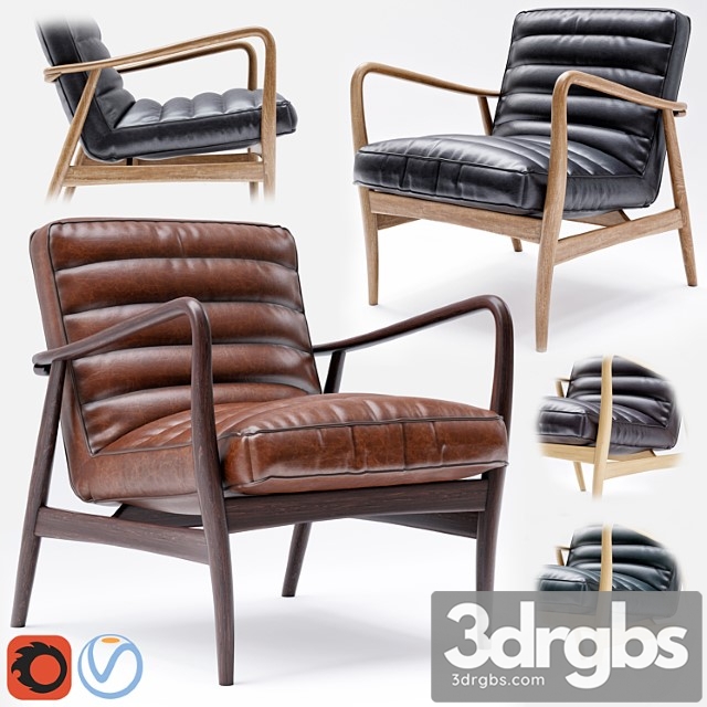 Arm chair Mid century leather armchair
