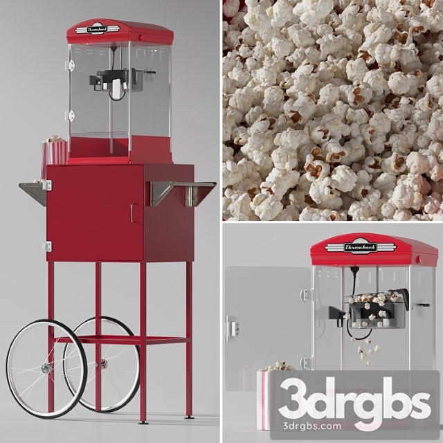 Throwback movie theater popcorn machine with cart 2