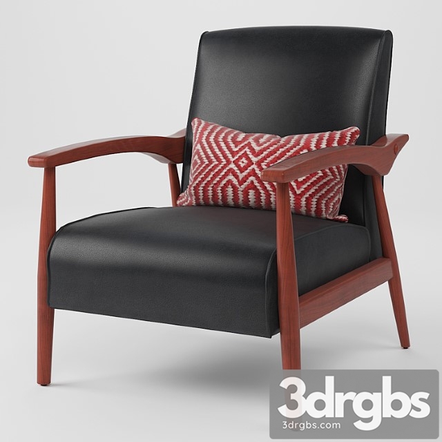 Black Bonded Leather Arm Chair