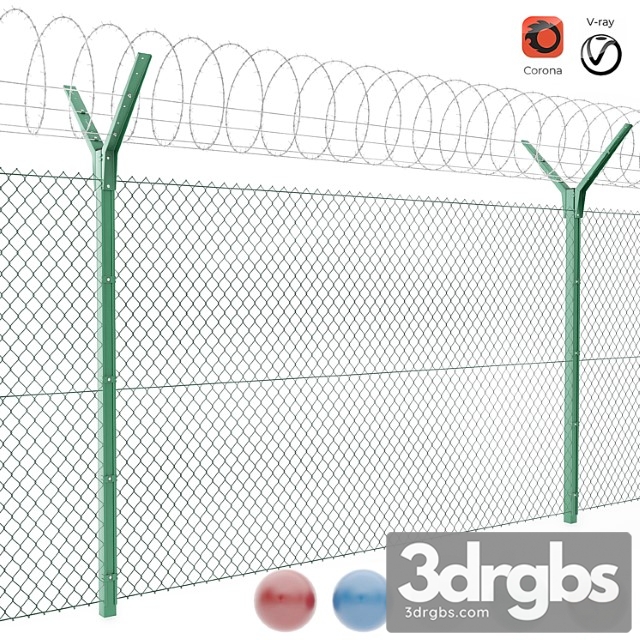 Chain Link Fence With Spiral Security Barrier