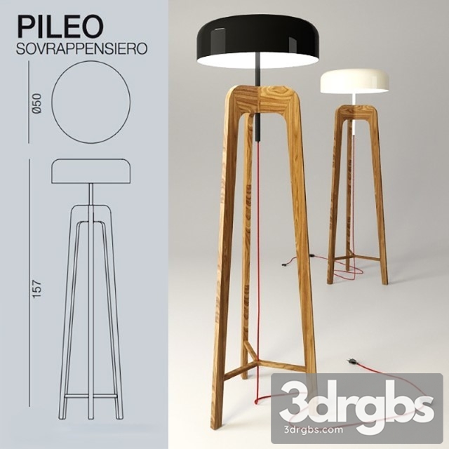 Porada Pileo Alta Floor Lamp Walnut