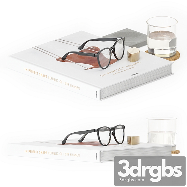 Decorative Set Glasses And Book