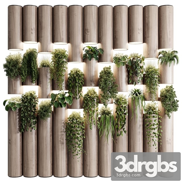 Plants Set Partition In Wooden Frame Vertical Graden Wall Decor Box 30