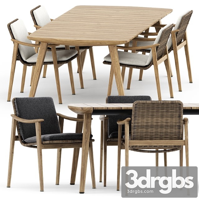 Fynn outdoor chair and fynn dining outdoor table by minotti