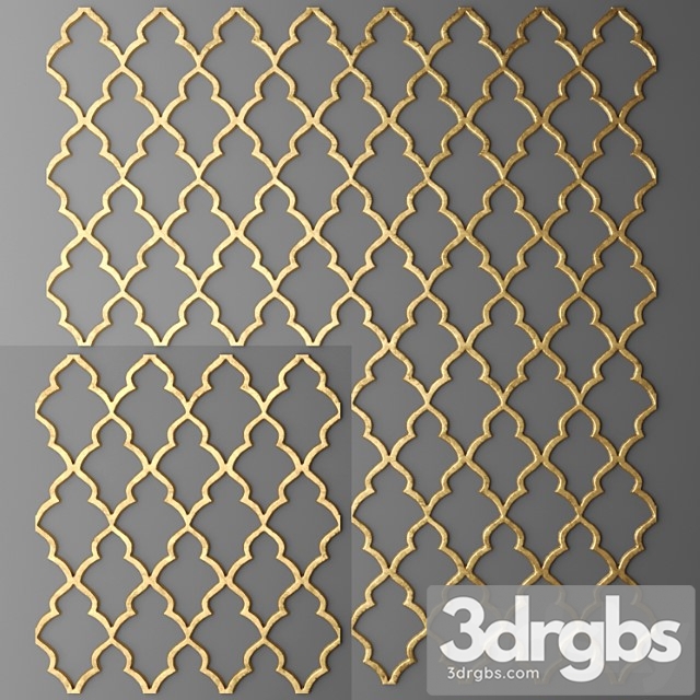 Lattice Panel Luxury Wall Decor Golden