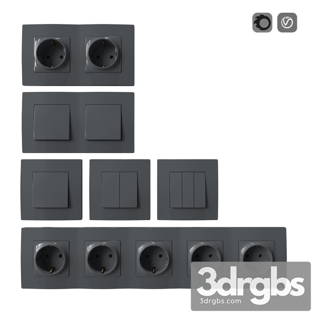 Sockets Switches Set Gray