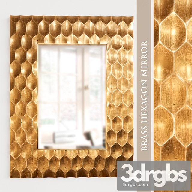 Brass hexagon mirror